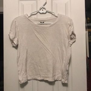 Basic super soft white crop tee
